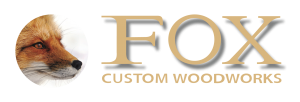 Fox Custom Woodworks circle logo with long text