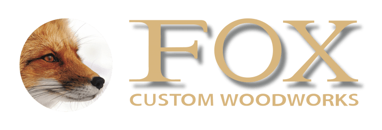 Fox Custom Woodworks circle logo with long text
