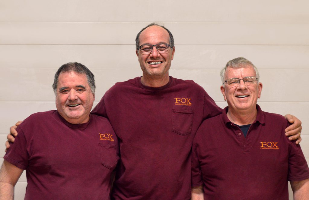 Tom Fox, Paul Violo and John Shannon, the local three owners of Fox Custom Woodworks