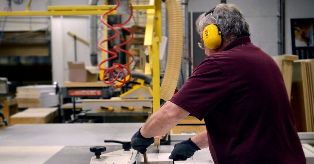 Tom Fox working in the shop