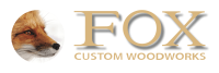 Fox Custom Woodworks circle logo with long text